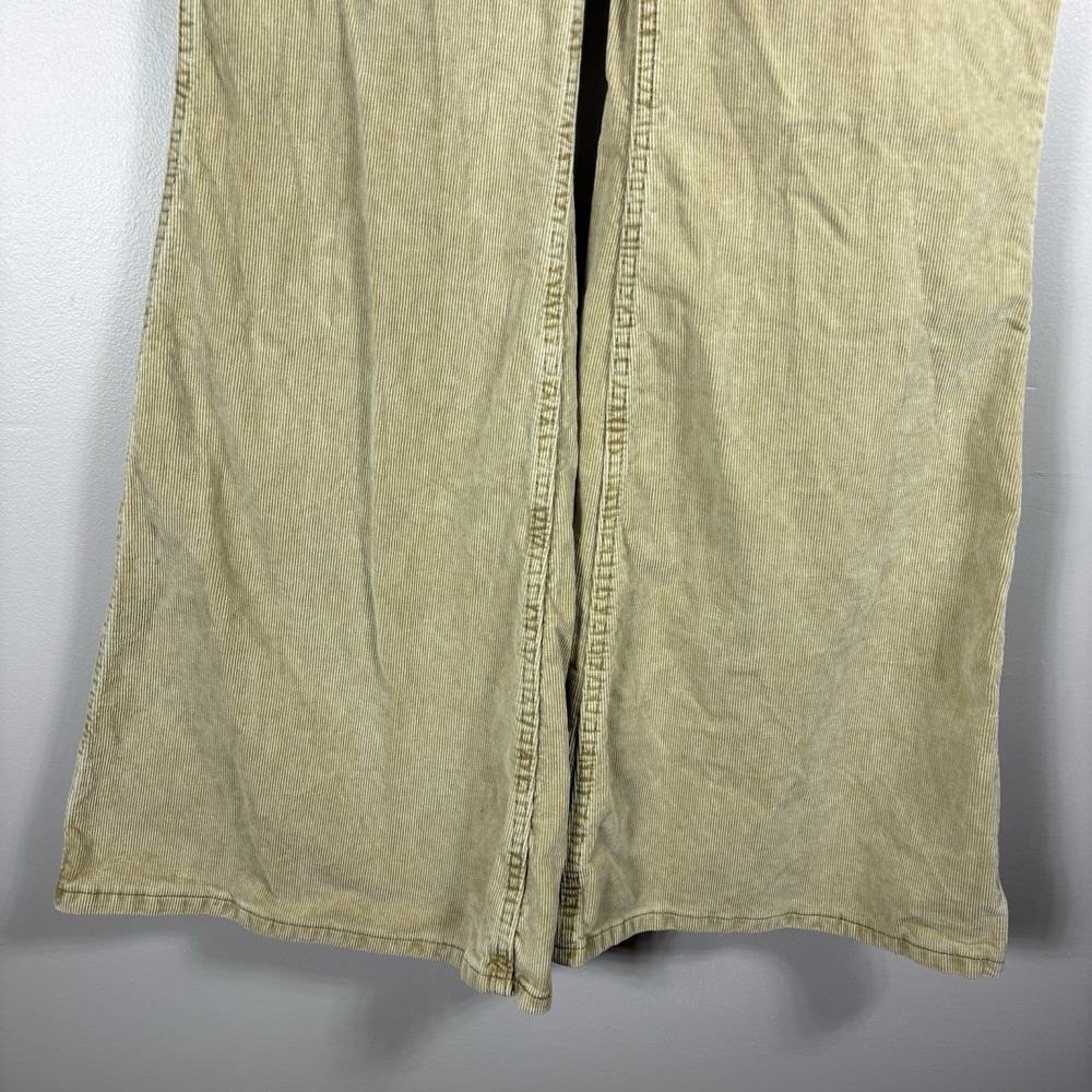 Lee Women's 29 Beige Corduroy High Rise Flare Side Zip Hippy Bell Bottom Pants - Picture 5 of 9